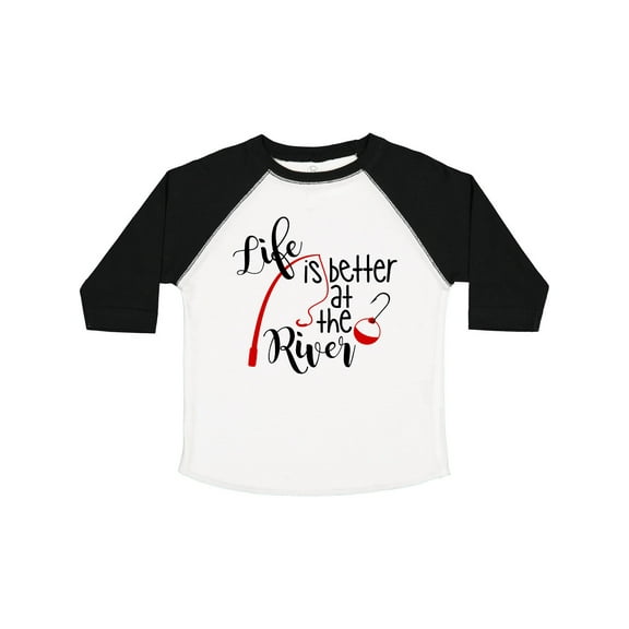 Inktastic Life is Better at the River Fishing Pole with Bobber Boys or Girls Toddler T-Shirt