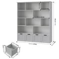 thumbnail image 4 of Homfa 10 Cube Toy Storage Organizer, 57.5" Tall Bookcase with 4 Removable Drawers,Bookshelf for Kids Room Living Room, Gray, 4 of 7