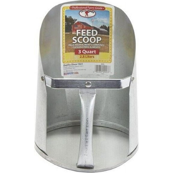 Little Giant 9203 3-Quart Size Galvanized Metal Feed Scoop