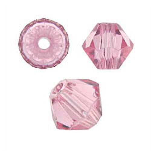 Swarovski Bicone Crystal Beads Item #5328/#5301 Light Rose Color 6mm Size - 36 Pieces
