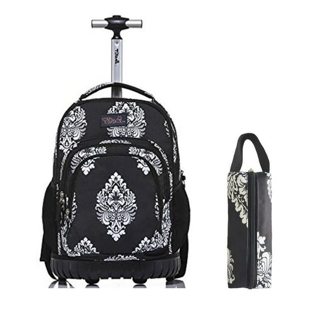 Tilami Rolling Backpack 18 Inch with Pencil Case School for Boys Girls