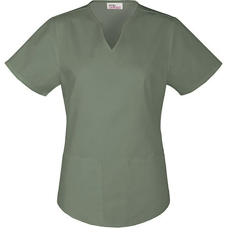 Vital Threads Women's Core Essentials Split V-Neck Scrub Top