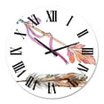thumbnail image 2 of Designart 'Pink Bird Feather From Wing' Bohemian & Eclectic Wall Clock, 2 of 5