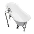thumbnail image 2 of Edwin White High-gloss  Reversible Drain Acrylic Clawfoot Tub, 2 of 10