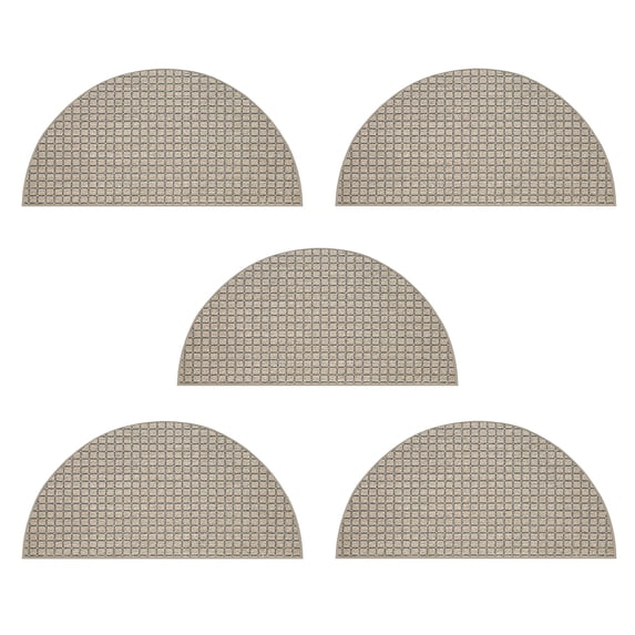 Furnish My Place Corner Indoor/Outdoor Commercial Beige Color Rug, Corner Area Rug, Home Decor Mat, Pet-Friendly Carpet for Living Room, Bedroom, Made in USA, 18" x 36" Half Round - Set of 5
