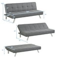 thumbnail image 2 of Costway Convertible Futon Sofa Bed Adjustable Sleeper with Stainless Steel Legs, 2 of 11