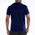 thumbnail image 4 of Mens Short Sleeve Hooded Shirt Casual Athletic Quick Dry Breathable Tops Summer Gym Workout Hoodies with Pockets, 4 of 4