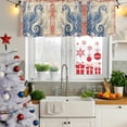 thumbnail image 5 of Blue Red Coastal Curtain Valances for Windows, Kitchen Valance Window Treatments Panel 2 Pack, Beach Starfish Coral Vintage Seahorse Rod Pocket Short Curtains for Bathroom Bedroom 42 x 18 Inch, 5 of 8
