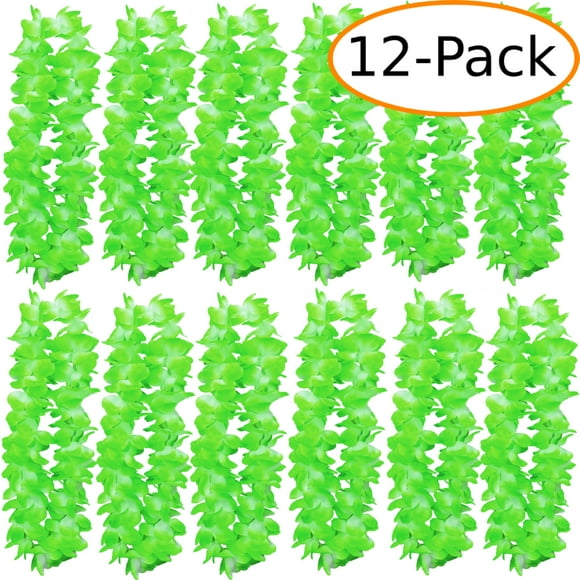 Two-Tone Lush 48" Hawaiian Leis (12-Pack) (Green)