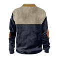 thumbnail image 5 of Men's Stand Collar Sweatshirt with Faux Fur Hood, Outdoor Casual Top, Spring Fall Fleece Jacket for Cold Weather, Christmas Gift, Hiking and Urban Exploration,Navy,L, 5 of 5