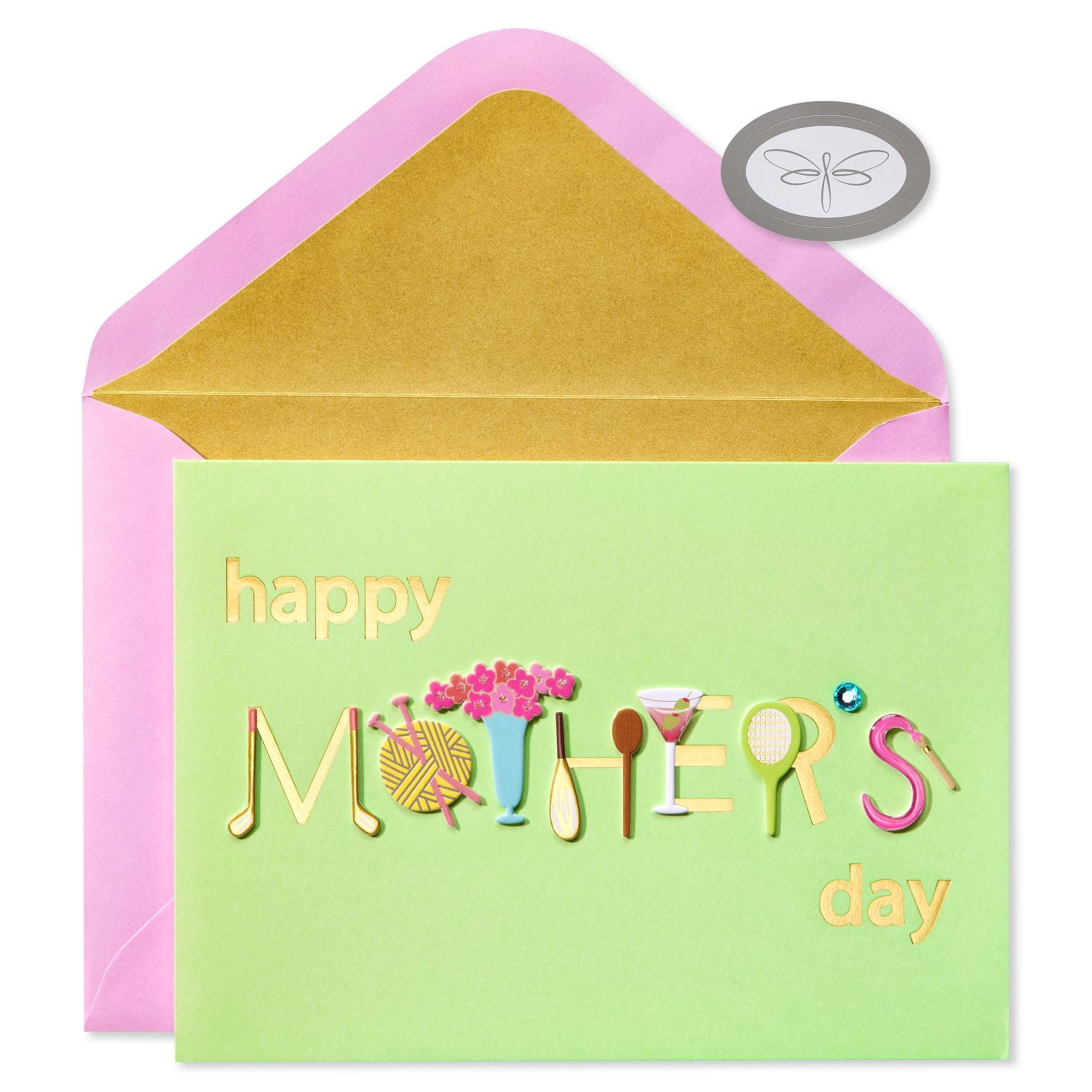 Papersong Mother's Day Premium Card for Mom, Grandma (Favorite Things)
