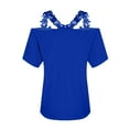 thumbnail image 4 of Kopltyrfg Womens Sexy Cold Shoulder Tops, Casual Off Shoulder Open Shoulder Shirts Blue 2XL, 4 of 6