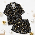 thumbnail image 3 of BOOMNY Girls 2 Peice Pajamas Sets Snowflake Graphic Short Sleeve Buttons Sleepwear Tops Shorts Pjs Set for Kids Cozy Loungewear Homewear, 3 of 5