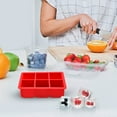 thumbnail image 5 of BPA-Free Reusable Ice Cube Tray – Non-Stick Easy Release, Odor-Proof Compact Freezer Storage for Cocktails/Snacks, Durable Design (6.3x4.3x1.9in) Red, 5 of 7