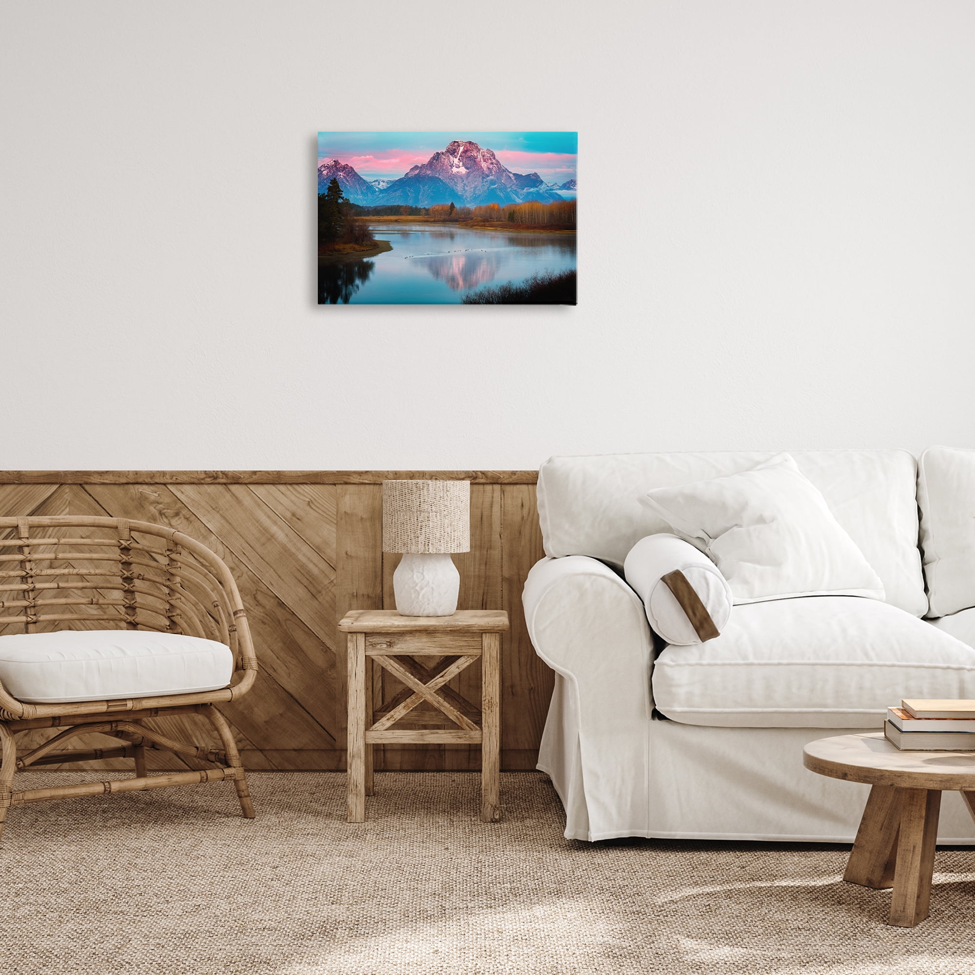 Stupell Industries Vast Mountain Lake Photography Landscape & Nature Photography Wrapped Canvas Art Print Wall Art, 24 x 16