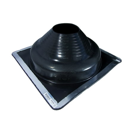 

DEKTITE #7 (DFE107B) SQUARE BLACK EPDM Flexible Pipe Flashing Roof Jack Pipe Boot Flashing (for OD pipe sizes 6 - 12 )