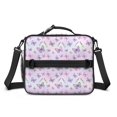 thumbnail image 2 of Butterfly and Lavender Pink Pattern Insulated Lunch Bag with Shoulder Strap and Bottle Holder,Bento School Lunch Bag Box,11x9.5x3.5 Inches, 2 of 5
