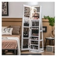 thumbnail image 6 of 360° Rotating Mirrored Jewelry Cabinet Armoire 3 Color LED Modes Lockable, 6 of 9