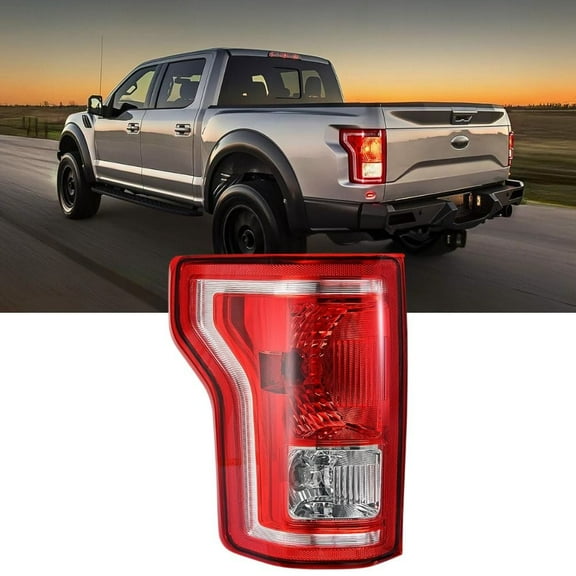 Nilight Taillight Assembly Compatible with 2015 2016 2017 Ford F150 F-150 Pickup Truck Taillight Rear Lamp Replacement OE Style Red Housing with Bulbs and Harness Driver Side