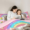 thumbnail image 5 of Manfei Cute Pet Cat Queen Comforter Set,Kawaii Kitten Bedding Sets,Rainbow Candy Print Bedding Comforter Set For Kids,Luxury Bedroom Decor Reversible,3pcs, 5 of 8