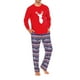 thumbnail image 5 of Pijama de dos piezas con pantalón navideño de manga larga a rayas para hombre Pompotops  oipoqjl8999, 5 of 9