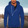 thumbnail image 2 of Sudadera de moda de otoño para hombre con capucha, media cremallera, color sólido, deportes informales Pompotops oipoqjl52651, 2 of 6