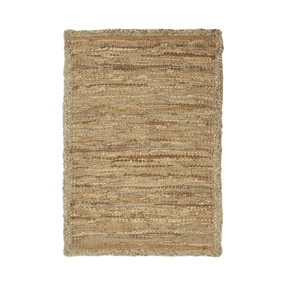 Hand-Woven Altay Leather, Cotton, and Jute Area Rug