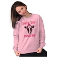 thumbnail image 4 of Breast Cancer Awareness Save Udders Women Crewneck Sweatshirt Brisco Brands X, 4 of 6