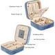 thumbnail image 2 of Joyero de viaje de terciopelo azul bígaro - Joyero pequeño para mujer, estuche de viaje para joyas - Organizador de pendientes con espejo, 2 of 4