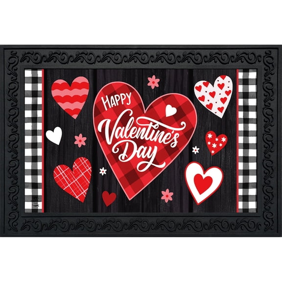 Briarwood Lane Valentine's Doormat 30x18 Indoor Outdoor Scattered Hearts For Valentine's Doormat