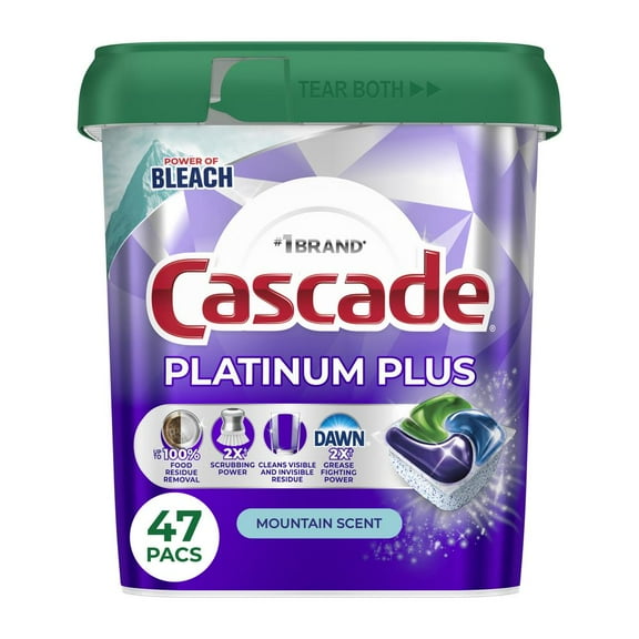 Cascade Platinum Plus Mountain Scent Dishwasher Detergent ActionPacs - 47 ct- Pack of 2