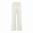 thumbnail image 4 of Women'S High Waist Wide Leg Pants Summer Flowy Beach Casual Pants with Pockets White XL, 4 of 8