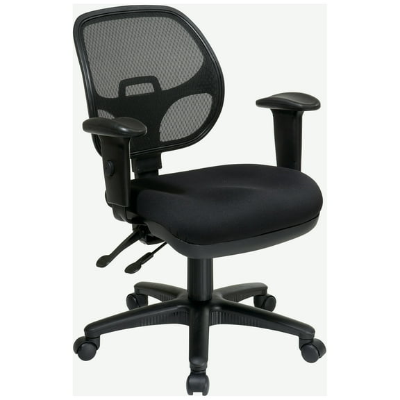 Ergonomic Task Office Chair with Adjustable Arms in Coal Black