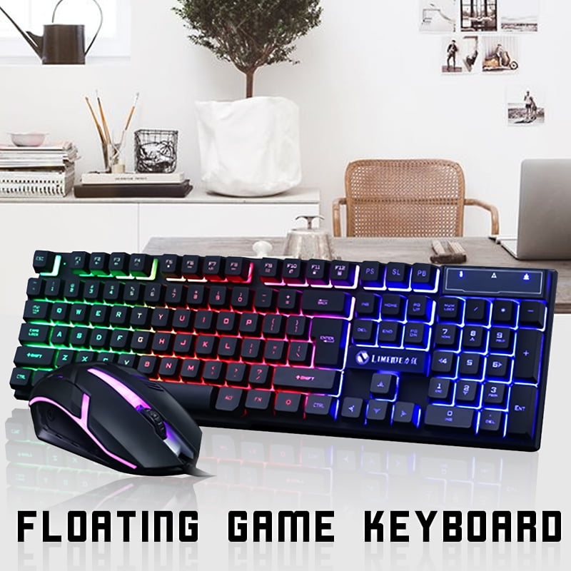 USB Wired Optical USB Mouse + Rainbow Backlight Ergonomic Gaming