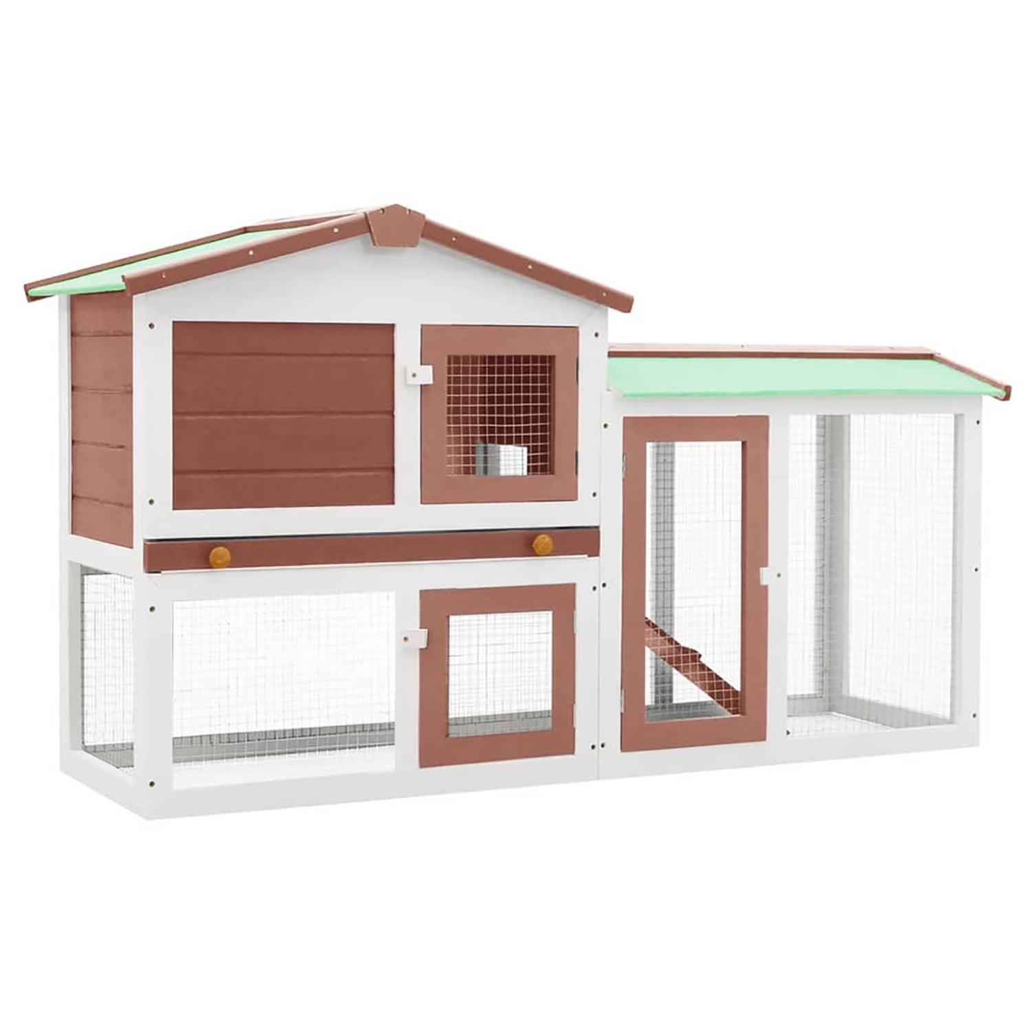 Pefilos 57" 2-Layer Wooden Rabbit Hutch with Run, Large Outdoor/Indoor Bunny Cage, Easy to Clean, Small Animal House Pet Cage, Brown Pefilos 57" 2-Layer Wooden Rabbit Hutch with Run, Large Outdoor/Indoor Bunny Cage, Easy to Clean, Small Animal House Pet Cage, Brown