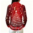 thumbnail image 6 of Garbnen Christmas Womens Polo Shirts Christmas Tree Print Golf Shirts for Women Xmas Holiday Button Down Long Sleeve Fall Winter Relaxed Fit Women&nbsp;shirts, 6 of 6