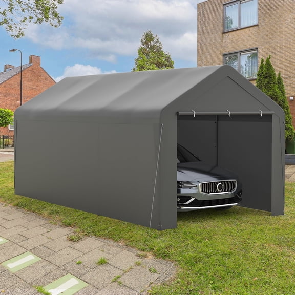 GOJOOASIS Carport 10x20 Car Ports Heavy Duty Carports Portable Garage Car Canopy Tent Outdoor Car Shelter (Grey)