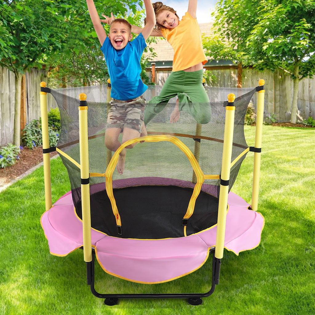 5FT Kids Gift Trampoline W/Enclosure Net Jumping Mat & Spring Cover Padding 