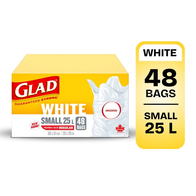 Glad White Garbage Bags - Small 25 Litres -