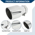 thumbnail image 4 of Unique Bargains 1 Set Double Wall Slant Exhaust Tip 2.5" Inlet 4.1" Outlet Silver Tone, 4 of 8