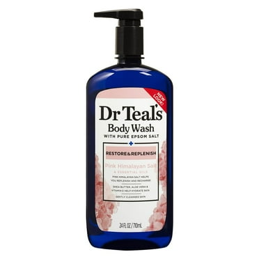 Dr. Teals Pink Himalayan Body Wash, Restore And Replenish With Pure Epsom Salt And Essential Oils, 24 Fl Oz Packaging May Vary