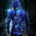 thumbnail image 6 of Men's UPF 50+ Fishing Shirts with Mask 3d Skull UV Sun Protection Shirts UPF Rash Guard Long Sleeve Hoodie, 6 of 7
