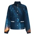thumbnail image 5 of Jackets for Women Winter Coat Jackets Flannel Stand Collar Jacket(Beautiful Northern Lights,Size:S-4XL), 5 of 7