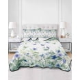 thumbnail image 3 of Leaf Butterfly Twin Size Down Alternative Comforter, Lightweight Comforter Quilt Bedding Set with Pillow Shams Watercolor Sage Green Purple Floral All Seasons Bed Comforter Duvet Insert 68"x86", 3 of 7