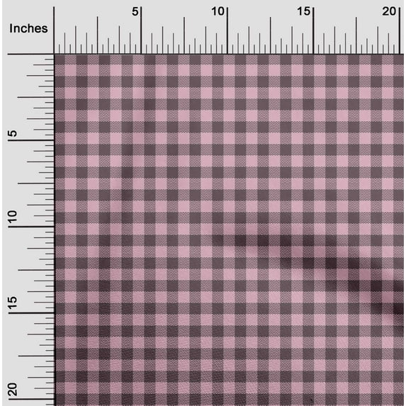 oneOone Polyester Lycra Fabric Gingham Check Print Fabric By Yard 56 Inch Wide