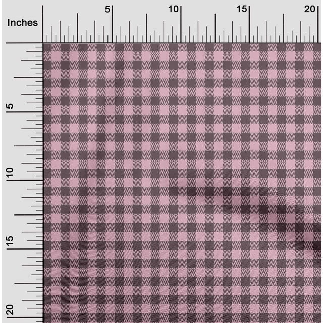 oneOone Polyester Lycra Fabric Gingham Check Print Fabric By Yard 56 Inch Wide