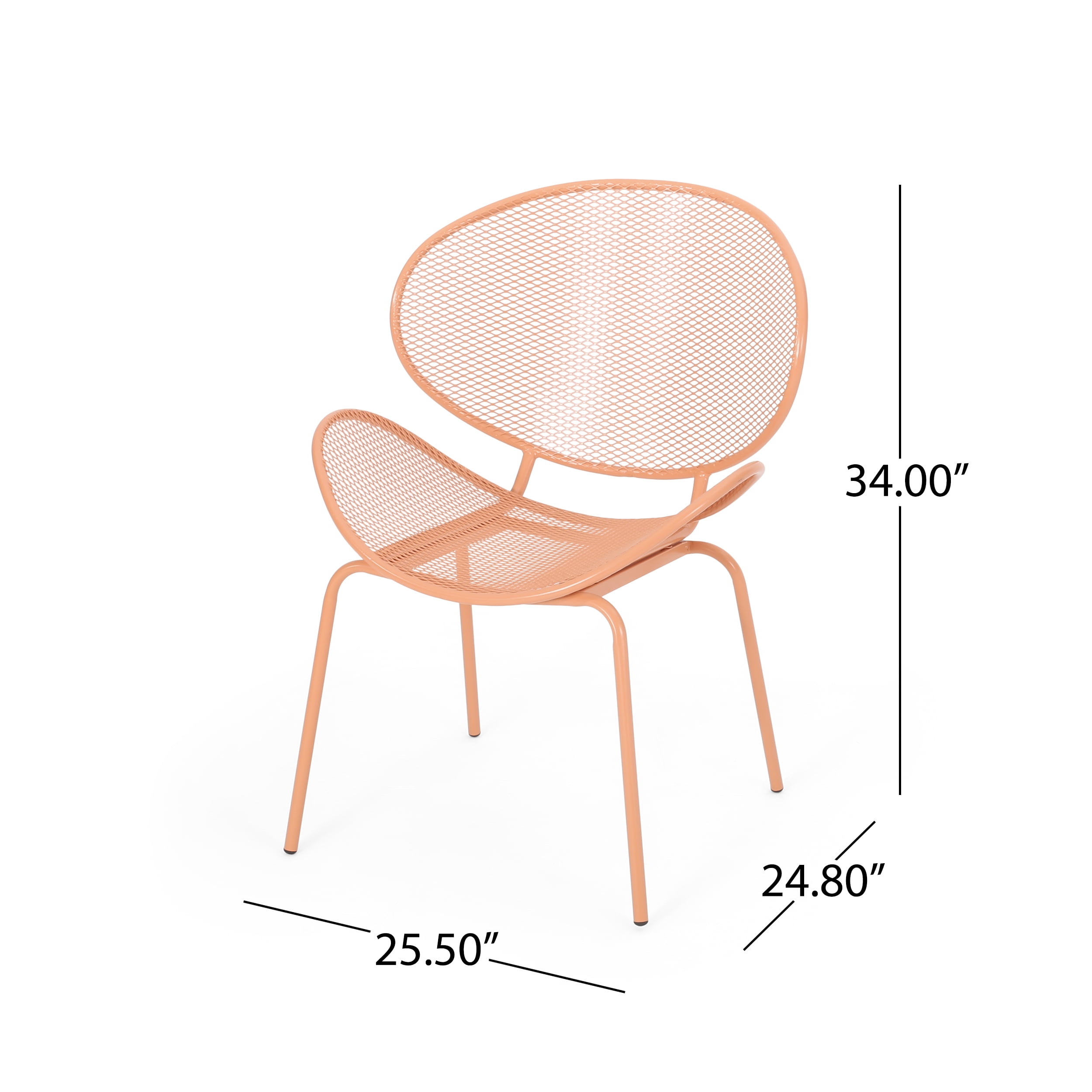 M optimized 2pcs Outdoor Metal Chairs, Patio Dining Chairs, Shell Shaped Bistro Chairs Armless Chairs, Outdoor Furniture for Porch Garden, Weather Resistant