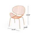 thumbnail image 3 of GDF Studio Poynes Outdoor Modern 3 Piece Chat Set, Matte Orange, 3 of 10