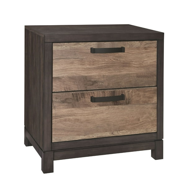 Home Meridian Harrison Nightstand With Usb In Brown Walmart Com Walmart Com