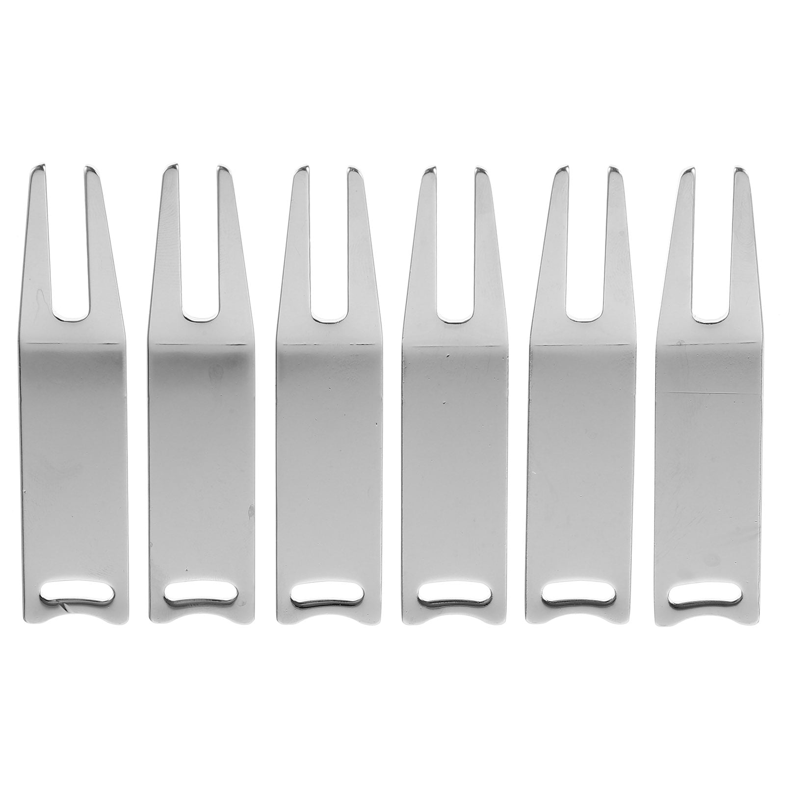 Tineasur 6Pcs Metal Golf Divot Repair Tools with Ball Marker Plated Silver Durable Portable Sports Accessories